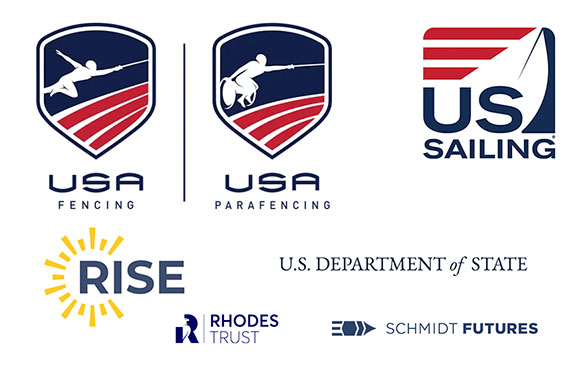 partners: Rise with the Rhodes Trust and Schmidt Futures, USA Fencing, USA Parafencing, US Sailing, US Department of State